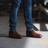ZAPATO DE SEGURIDAD CON CASCO DE ACERO EAGLE CAFÉ