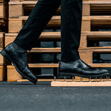 ZAPATO BOSTONIANO CON CASCO DE ACERO PILOT NEGRO